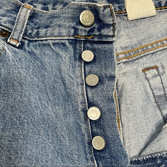 VTG Armani J Sz 33 Button Fly Cut Off Jeans Shorts - Picture 2 of 8